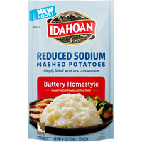 Idahoan Reduced Sodium Mashed Potatoes, Buttery Homestyle, 4 Ounce (Pack Of 12)
