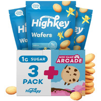 Highkey Gluten Free Vanilla Wafer Cookies - 3 Pack Low Carb Keto Snack Sugar Free Dessert Diabetic Snacks Healthy Diet Friendly Food Sweet For Adults Almond Flour Cookie Zero Sugar Added Protein Treat