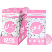 Pur Gum | Aspartame Free Chewing Gum | 100% Xylitol | Natural Bubblegum Flavored Gum, 55 Pieces (Pack Of 12)
