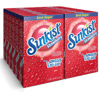 Sunkist Soda Singles To Go Drink Mix, Strawberry, 12 Boxes With 6 Packets Each - 72 Total Servings, Non-Carbonated And Sugar-Free