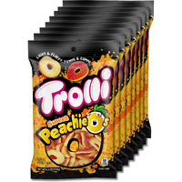Trolli Peachie O's Rings, Sour Gummy Candy, 6.3 Ounce Bags (Pack Of 8)