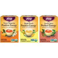 Yogi Tea Energy Variety 3 Pack-Organic Sampler-Includes Bright Peach Positive Energy, Sweet Tangerine Positive Energy & Vanilla Spice Perfect Energy
