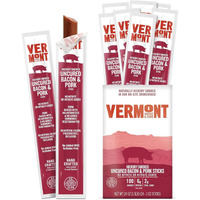 Vermont Smoke & Cure Meat Sticks - Uncured Pork Bacon Sticks Protein Snacks, No Antibiotics Or Added Hormones, Hiking Snacks - 1 Oz, 24 Ct Carton