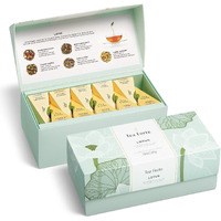 Tea Forte Lotus Relaxing Tea, Presentation Box Sampler Gift Set, Assorted Variety Handcrafted Pyramid Infuser Bags, Black, Green, Oolong, White, Herbal, 20 Count (Pack Of 1)