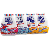 Icee Zero Calorie Cherry, Blue Raspberry, Orange And Mango Liquid Water Enhancer Drink Mix, Natural Flavor Drops, Sugar Free, 1.62 Fl Oz Concentrate (48 Ml) - 4 Ultimate Variety Pack