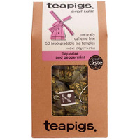 Teapigs Liquorice And Peppermint Tea Bags Made With Whole Leaves, 50 Count, Sweet, Liquorice, Mint (5422)