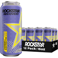 Rockstar Recovery Non-Carbonated Energy Drink, Berryade, 16 Fl Oz Cans, (12 Pack), Hydration // Mind-Body Energy,160Mg Caffeine, B Vitamins, Electrolytes