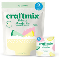 Craftmix Skinny Margarita Cocktail Mixers - Makes 12 Drinks - Zero Sugar, Zero Net Carbs, Zero Calories, All-Natural Mocktail Drink Mixers - Real Fruit - Vegan, Non-Gmo, Dairy Free, Gluten Free