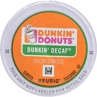 Dunkin Donuts 0846 K-Cup Pods, Decaf, 24/Box
