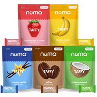 Numa Foods Healthy Chewy & Creamy Candy Variety Pack - Low Sugar, All-Natural, Gluten Free, High Protein - 5 Bags Of 8 Individually Wrapped Chews Each Of Vanilla, Banana, Strawberry, Coconut, Coffee