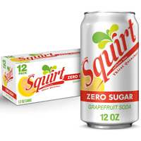 Squirt Zero Sugar Grapefruit Soda, 12 Fl Oz Cans, 12 Pack