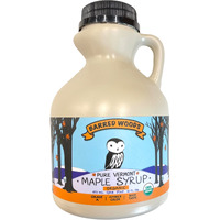 Organic Vermont Maple Syrup - Pure And All Natural - One Pint Jug (16 Oz) - Grade A Amber Rich - From Barred Woods Maple