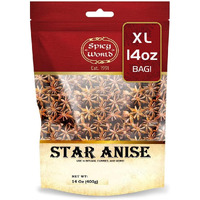 Spicy World Star Anise 14 Oz Bulk Bag | Premium Quality Whole Pods | Chinese Star Anise Pods - Perfect For Flavorful Dishes | Great For Baking & Tea