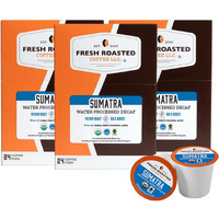 Fresh Roasted Coffee, Organic Sumatra Water-Processed Decaf | Single Origin | Medium Roast | Rfa Kosher | K-Cup Compatible | 72 Pods