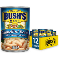 Bush's Best 15.5 Oz Canned Cannellini Beans, Source Of Plant Based Protein And Fiber, Low Fat, Gluten Free, (Pack Of 12)