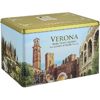 Matilde Vicenzi Verona Cookie Tin - Holiday, Christmas, Hanukkah Gift Tin Box - Italian Gourmet Cookies Assortment - 4 Patisseries, 32 Oz