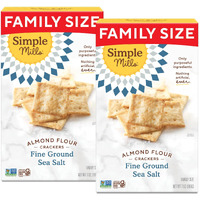 Simple Mills Almond Flour Crackers, Family Size, Fine Ground Sea Salt - Gluten Free, Vegan, Healthy Snacks, 7 Ounce (Pack Of 2)