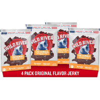 Wild River Original Beef Jerky, Old Fashioned Beef Jerky, Gluten Free, Deliciously Seasoned, Savory Meat Snack For Lunches, Ready To Eat, Made With 100% Beef, 15G Of Protein, 3.5 Ounce (Pack Of 4)