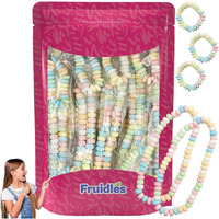 The Dreidel Company Stretchable Bracelet & Necklace Candy, Multicolor Fruit-Flavored Candy For Kids, And Party Favors, Individually Wrapped (12-Pack)