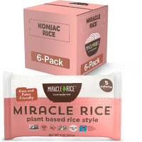 Miracle Noodle Miracle Rice - Plant Based Shirataki Konjac Rice Keto, Vegan, Gluten-Free, Soy Free, Low Carb Rice, Low Calorie Rice, Kosher, Paleo, Dairy Free, Shirataki Rice - 8 Oz, 6-Pack