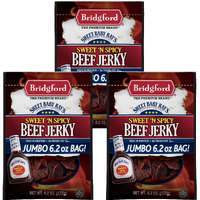 Bridgford Sweet Baby Rays Beef Jerky Sweet N Spicy 6.2 Oz Pack Of 3 - High Protein Sweet And Spicy Beef Jerky For Your Dietary Preference - Ready-To-Eat Spicy Beef Jerky For On-The-Go Snacking