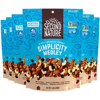 Second Nature Simplicity Medley Trail Mix - 14 Oz Resealable Snack Pouches (Pack Of 6), Certified Gluten-Free Snack - Dried Fruit And Nut Trail Mix, Ideal For Travel Snacks