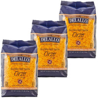 Delallo Gluten Free Orzo Pasta, Made With Corn & Rice, Wheat Free, 12Oz Bag, 3-Pack