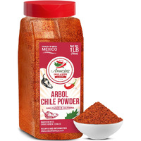 Chile De Arbol - Dried Red Chili Pepper Powder - 1Lb (16Oz) - Ground Peppers For Authentic Mexican Cuisine By Amazing Chiles & Spices