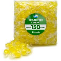 Arcor Lemon Drops Sugar Free Candy - Hard Candy Bulk - 2 Pound Of Approx 150 Sugar Free Mints Candies - Bulk Candy Individually Wrapped - Christmas Candy - Hard Lemon Candy - Sf Lemons Fresh Pack - Holiday Candy Bulk - Sugar Free Christmas Candy