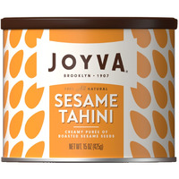 Joyva Sesame Tahini | 15Oz Tins | 100% Pure Roasted Sesame Seed Pur  E | Silky Smooth & Creamy | Mildly Nutty | All-Natural Superfood | Non-Gmo, Gluten Free, Kosher & Vegan | Paleo & Keto Friendly (15 Ounce (Pack Of 1))