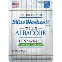 Blue Harbor Fish Co. Wild Albacore Tuna In Water No Salt Added - 3 Oz Pouch (Pack Of 12)