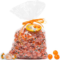 Perle Di Sole Amalfi Orange Drops With A Tart Fizzy Filling (2.2 Lbs | 1 Kg) Italian Hard Candy Individually Wrapped - Sour Orange Candy