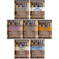 Double Donut Flavored Hot Chocolate Packets Variety Pack,18 Count Includes Classic, White Chocolate, Chocolate Raspberry, Salted Caramel, Pumpkin, French Vanilla & Peppermint