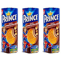 Lu - Prince Chocolate Biscuits - 3 Packs - 300G Per Pack - Chocolate Chip Flavored Cookies - With Chocolate Nuggets - Rich In Cereals - Cocoa Cream Filling Sandwiched