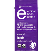 Ethical Bean Fairtrade Organic Coffee, Lush Medium Dark Roast, Ground Coffee Beans- 100% Arabica Coffee (8 Oz Bag), 0.5 Pound (Pack Of 1)
