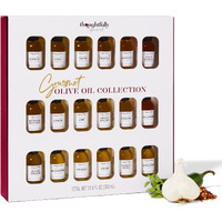 Thoughtfully Gourmet, Olive Oil Sampler Gift Set, Includes Uniquely Flavored Extra Virgin Cold Pressed Spanish Olive Oil, Flavors Include Garlic, Chili, Chipotle And More, Pack Of 18