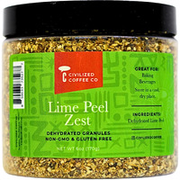 Civilized Coffee Lime Peel Zest Dehydrated Granules For Baking & Drinks Non-Gmo & Gluten Free Jar (6 Oz)