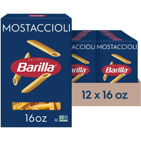 Barilla Mostaccioli Pasta, 16 Oz. Box (Pack Of 12) - Non-Gmo Pasta Made With Durum Wheat Semolina - Kosher Certified Pasta