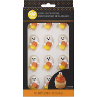 Wilton Food Items Royal Icing Decor Cndy, Ghost With Candy Corn