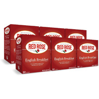 Red Rose English Breakfast Tea Specially Blended Strong Robust Black Tea With 50 Individually Wrapped Tea Bags Per Box (Pack Of 6) Contains Caffeine Brew Hot Full Flavored Black Tea In The English Tradition