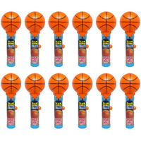 Pop Ups! Basketball Lollipop Holder - 12 Lollipops With Cases - Individually Wrapped Candy Party Favors - Basketball Candy - Bulk Set Of 12