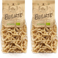 Morelli Spiral Pasta - Organic Premium Durum Wheat Semolina Italian Pasta From Italy - Protein-Rich, Ancient Grains, All Natural, Gourmet Italian - Busiate Pasta (Trofie, Gemelli) 17.6 Oz - Pack Of 2