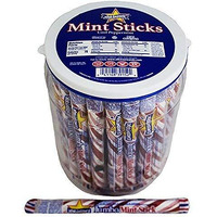 Atkinson Jumbo Red & White Mint Candy Sticks - 52 Count Jar