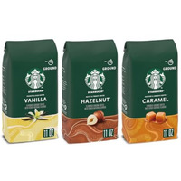 Starbucks Flavored Ground Coffee, Variety Pack, Naturally Flavored, 3 Bags (11 Oz Each)