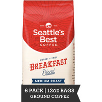 Seattle's Best Coffee Breakfast Blend Medium Roast Ground Coffee | 12 Ounce (Pack Of 6)
