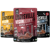 Louisville Vegan Jerky Co. Best Sellers 1 Variety Bundle Vegan Jerky 3 Oz. 3 Pack (Smoky Carolina Bbq, Smoked Black Pepper, Maple Bacon)