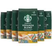 Starbucks Veranda Blend Light Blonde Roast Ground Coffee, 18 Ounce (Pack Of 6)