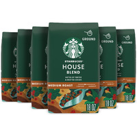 Starbucks Ground Coffee, Medium Roast Coffee, House Blend, 100% Arabica, 6 Bags (18 Oz Each)