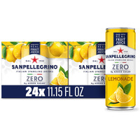 Sanpellegrino Zero Grams Added Sugar Italian Sparkling Drinks Lemonade, Sparkling Lemon Beverage, 24 Pack Of 11.15 Fl Oz Cans