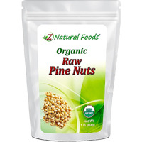 Z Natural Foods Raw Organic Pine Nuts, All Natural, 100% Pure, Vegan, Non-Gmo, Kosher, Gluten-Free Snacks, Keto-Friendly Snacks, 1 Lb